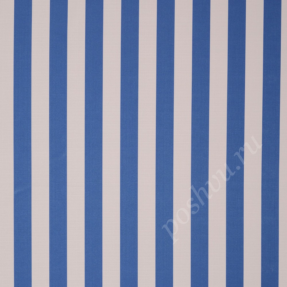 Ткань для штор портьерная Navy Stripe синяя