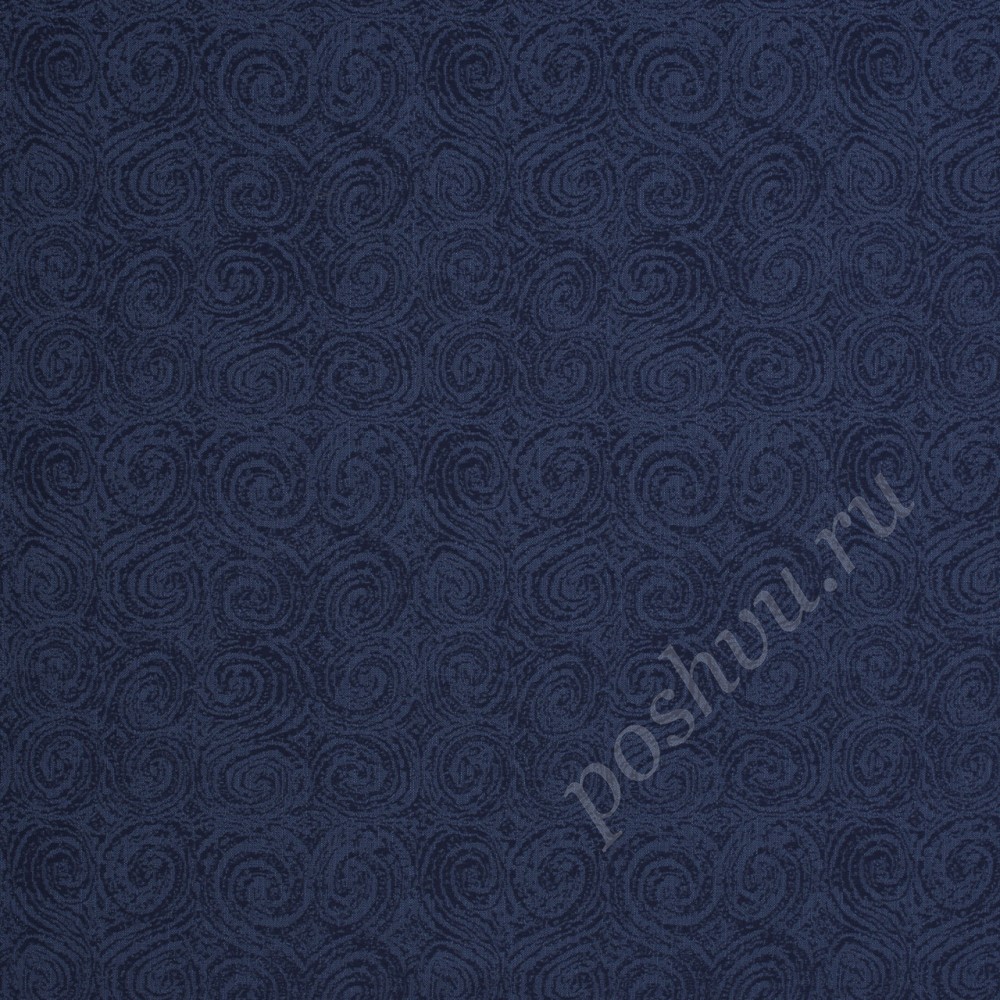 Ткань для штор портьерная Espiral синяя