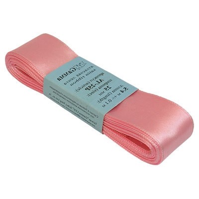 Лента атласная 25 мм ( 1 ")  AL-25P   "Gamma"   ФАСОВКА   5 x  5.4 м №069 т.розовый