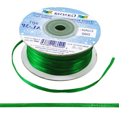 Лента атласная 3 мм ( 1/8 ") AL-3P "Gamma" 91.4 м №140 т.жёлтый