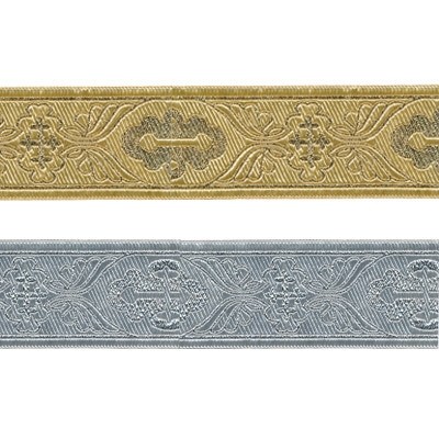Лента жаккардовая 40 мм "Gamma" TRJ-65 10 м отделочная серебро