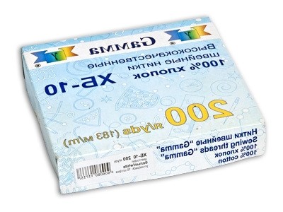 Нитки "Gamma" ХБ-10 100\% хлопок 183 м 200 я 10 шт. №385 ярко-желтый