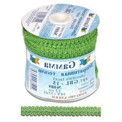 Тесьма декоративная "Gamma"    "Булет"   GBL-15   13 мм  33 м  ±0.5 м №039 черный