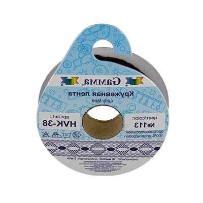 Тесьма декоративная "Gamma" кружевная HVK-38 ФАСОВКА 16 мм 5 х 3 м №113 черный