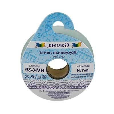 Тесьма декоративная "Gamma" кружевная HVK-39 ФАСОВКА 14 мм 5 х 3 м №001 белый