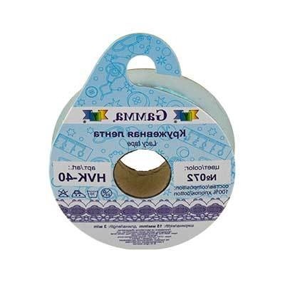 Тесьма декоративная "Gamma" кружевная HVK-40 ФАСОВКА 15 мм 5 х 3 м №040 синий