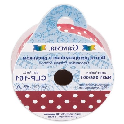 Тесьма декоративная "Gamma" с рисунком CLP-161 ФАСОВКА 16 мм 5/8 " 5 х 3 м F1 001/049 "Цветы", голубой