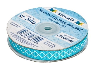 Тесьма декоративная "Gamma" с рисунком GRC-12 1/2 " 22.5 м ±0.5 м №001/F3 белый/цветы