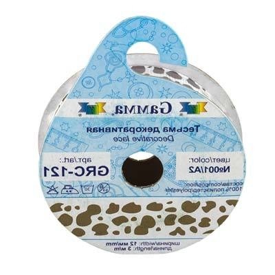 Тесьма декоративная "Gamma" с рисунком GRC-121 ФАСОВКА 1/2 " 5 х 3 м №071/V1салатовый/волна