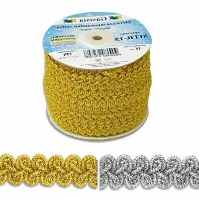 Тесьма "Gamma" металлизированная MTR-15 15 мм 22.5 м ± ±0.5 м серебро