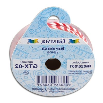 Шнур "Gamma" 2 мм GTX-02 бечевка 5 х 3 м №140/001 желтый/белый