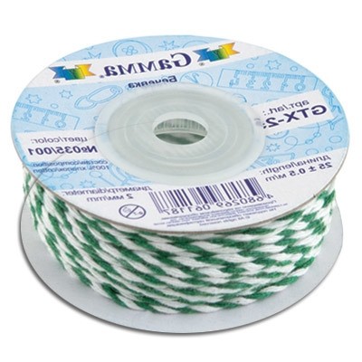 Шнур "Gamma" 2 мм GTX-25 бечевка 25 м ±0.5 м №140/001 желтый/белый