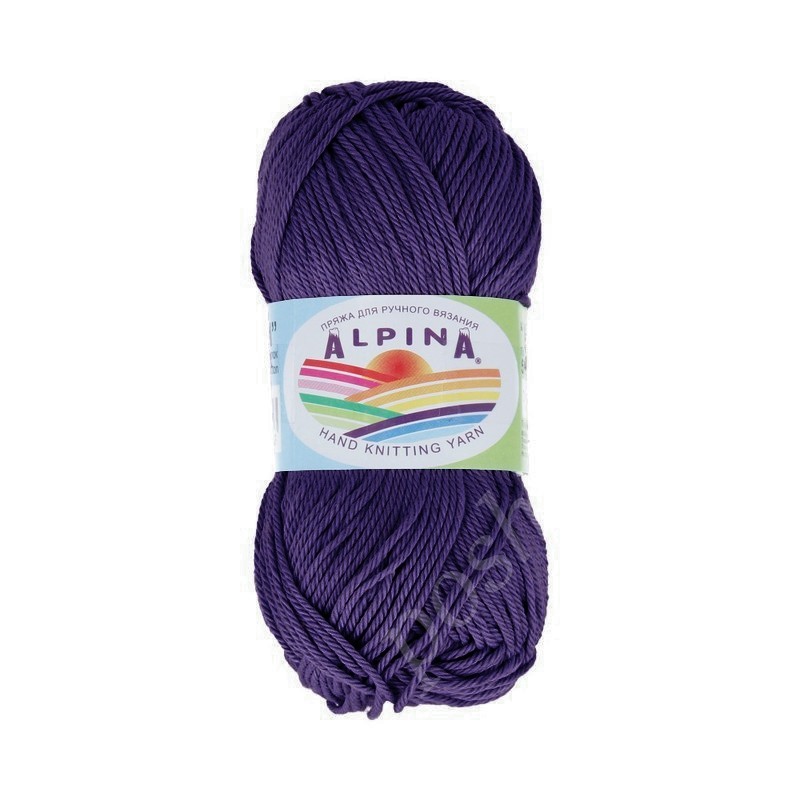Пряжа ALPINA "ANABEL" 100% мерсеризованный хлопок 50 гр. 120 м. №065 т.фиолетовый