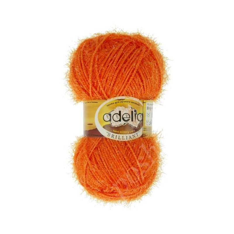 Пряжа ADELIA "BRILLIANT" 100% полиэстер 50 гр. 90 м. №04 оранжевый