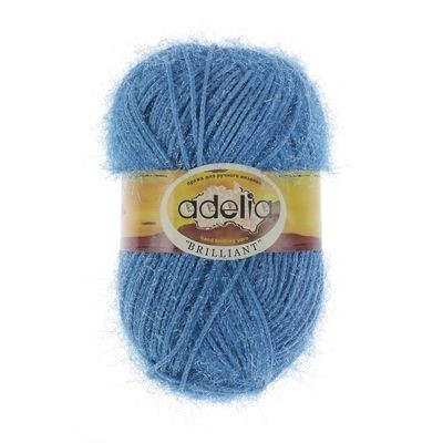 Пряжа ADELIA "BRILLIANT" 100% полиэстер 50 гр. 90 м. №08 голубой