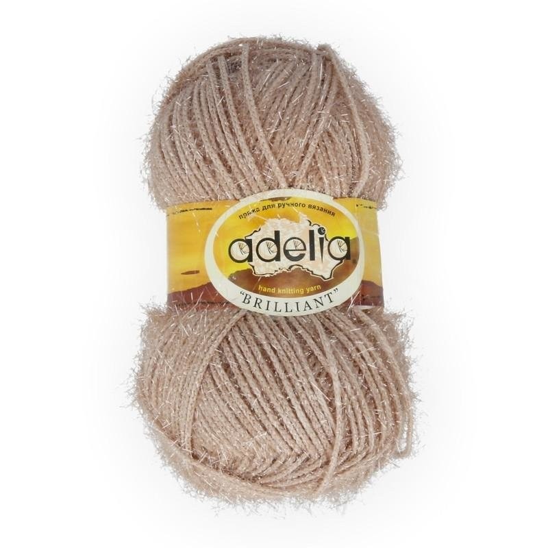 Пряжа ADELIA "BRILLIANT" 100% полиэстер 50 гр. 90 м. №12 бежевый