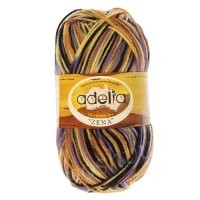 Пряжа ADELIA "ZENA" 100% акрил 100 гр. 308 м. №45 желтый-оранжнвый-серый-голубой