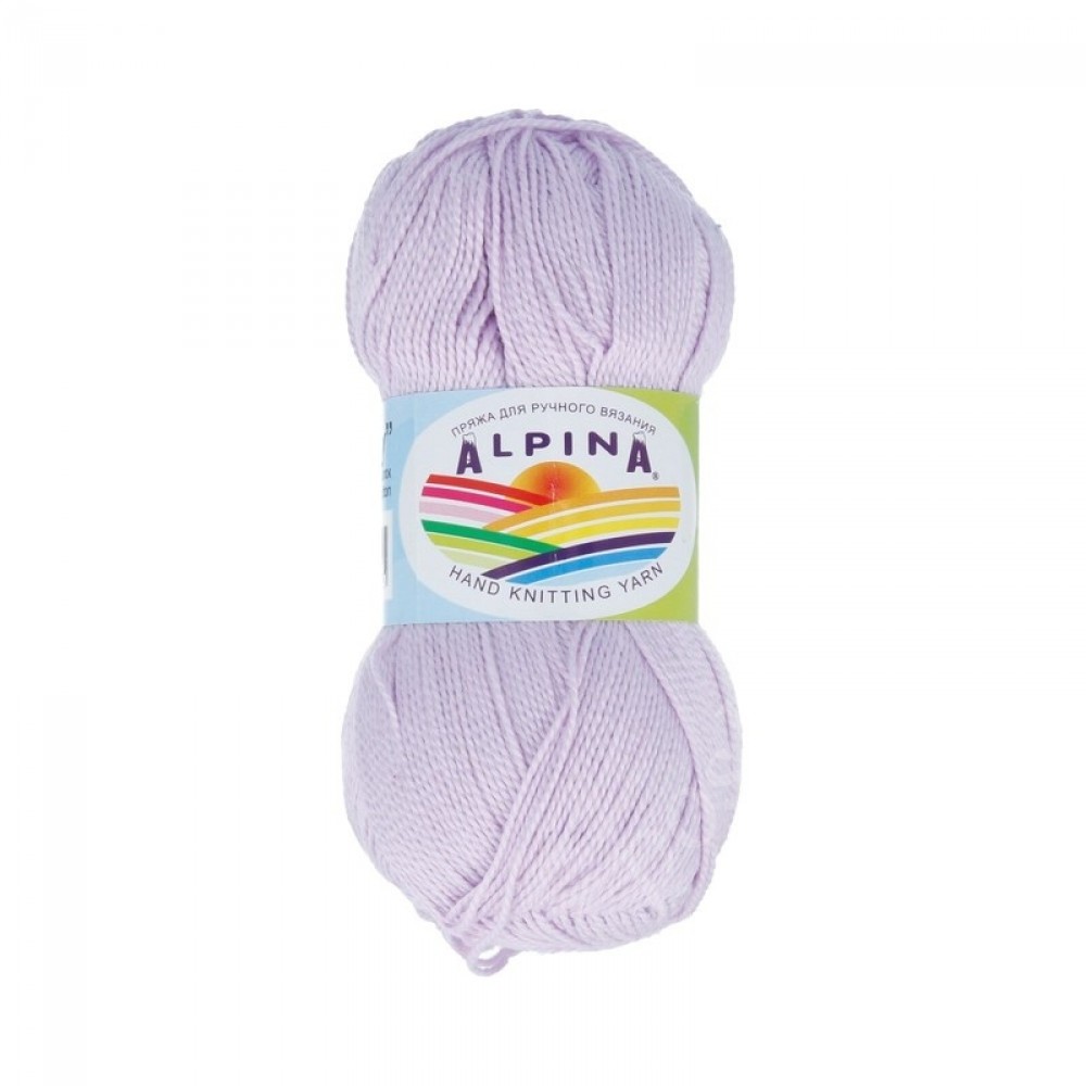Пряжа ALPINA "HOLLY" 100% мерсеризованный хлопок 50 гр. 200 м. №624 св.сиреневый