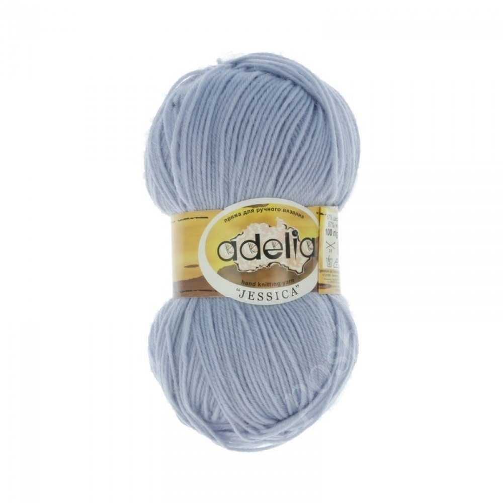 Пряжа ADELIA "JESSICA" 67% шерсть, 33% полиэстер 100 гр. 260 м. №11 св.серый