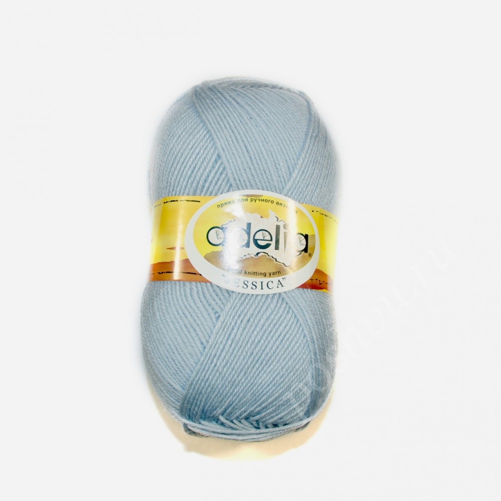 Пряжа ADELIA "JESSICA" 67% шерсть, 33% полиэстер 100 гр. 260 м. №21 св.голубой