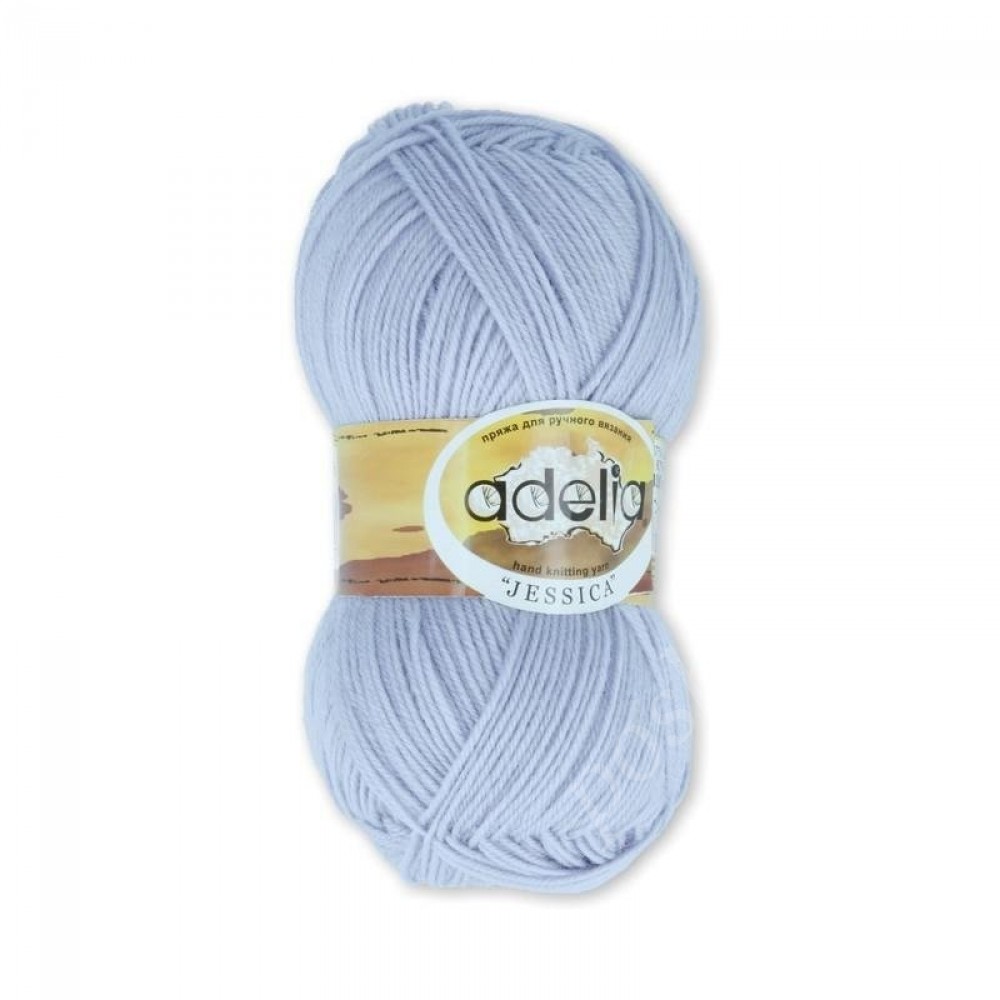 Пряжа ADELIA "JESSICA" 67% шерсть, 33% полиэстер 100 гр. 260 м. №26 св.серо-голубой