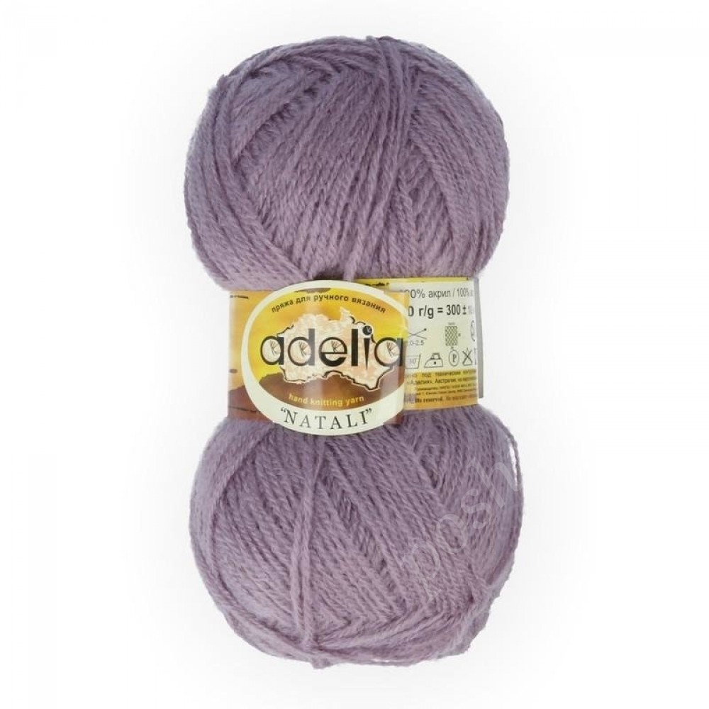 Пряжа ADELIA "NATALI" 100% акрил 50 гр. 300 м. №23 св.серо-фиолетовый