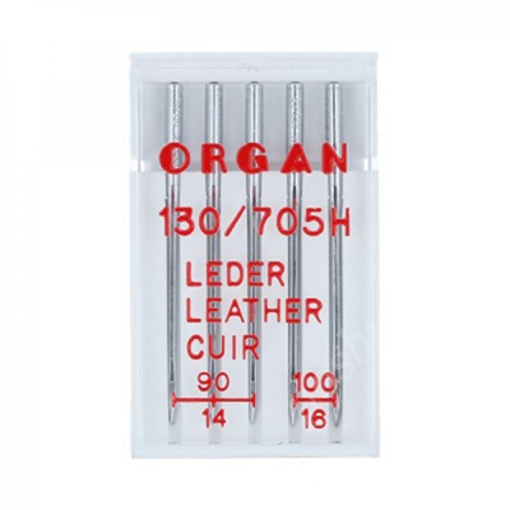 Иглы для быт.шв.машин "ORGAN" для кожи 5 шт ассорти