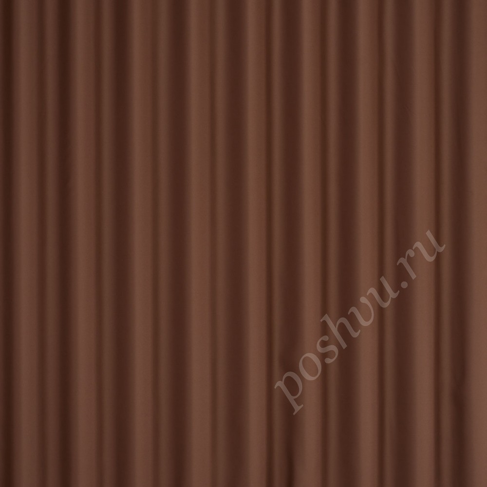 Ткань для штор портьерная Doublure шоколадного оттенка