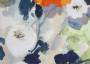 Портьерная ткань рогожка MONET крупные сине-белые цветы в стиле акварель