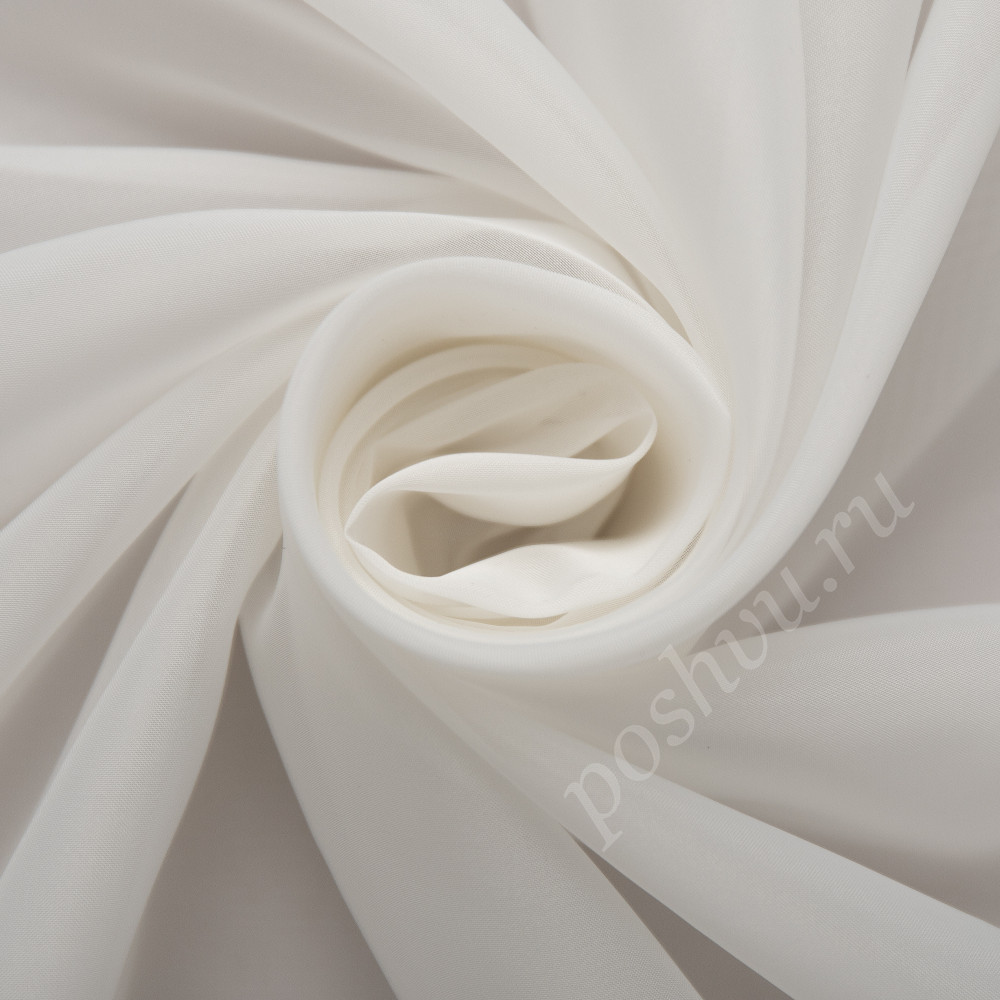 Вуаль под шелк-креп SILK кремового цвета с утяжелителем, выс.320см