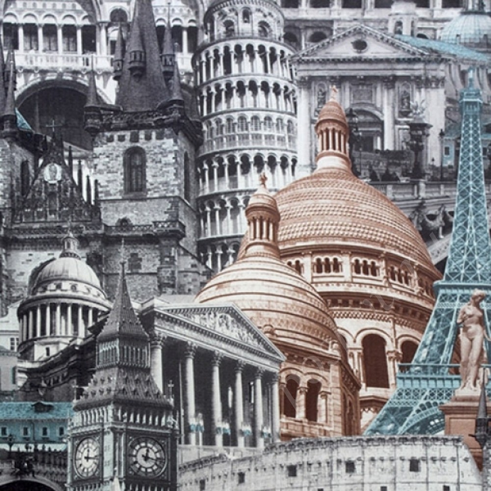 Микровелюр ARCHITECTURE серо-голубой