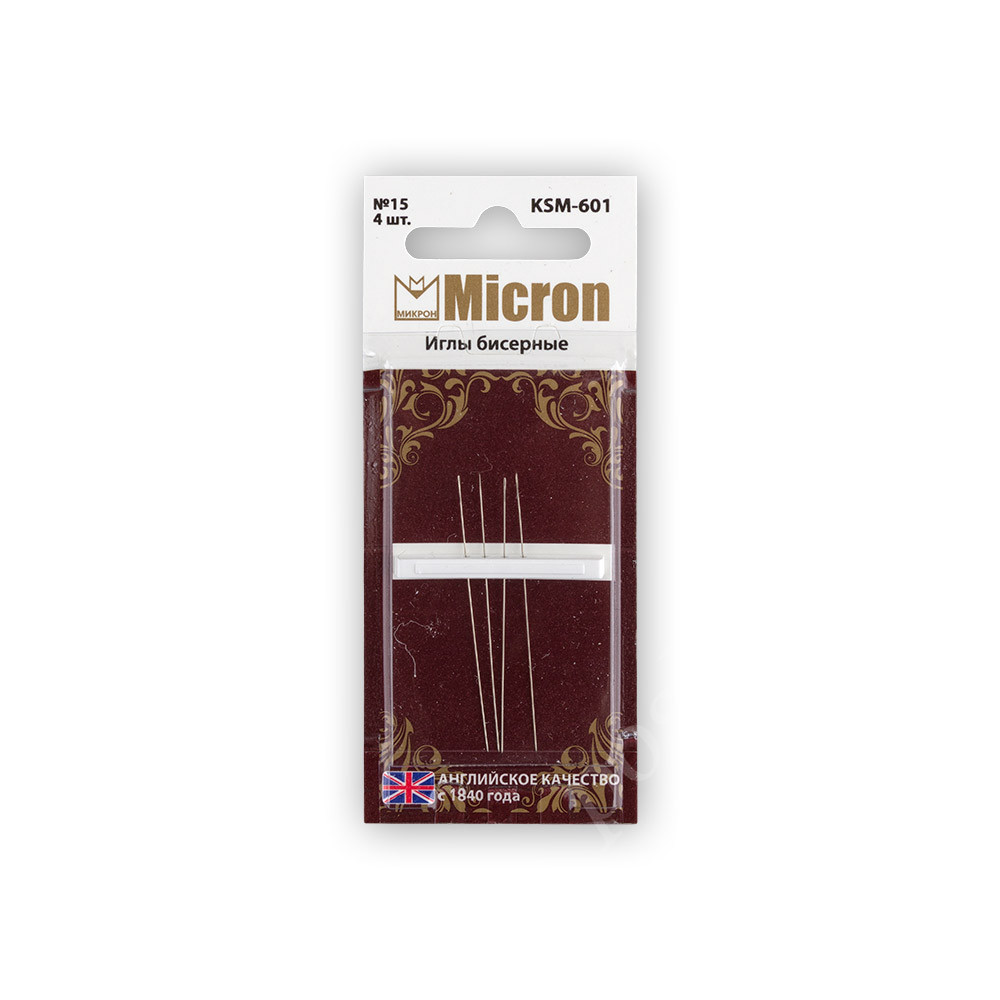 Иглы для шитья ручные "Micron" бисерные KSM-601 в блистере, 4 шт. №15