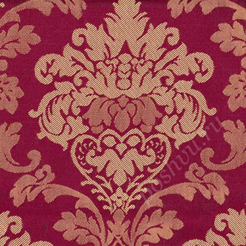 Жаккард Damask вензель бордо