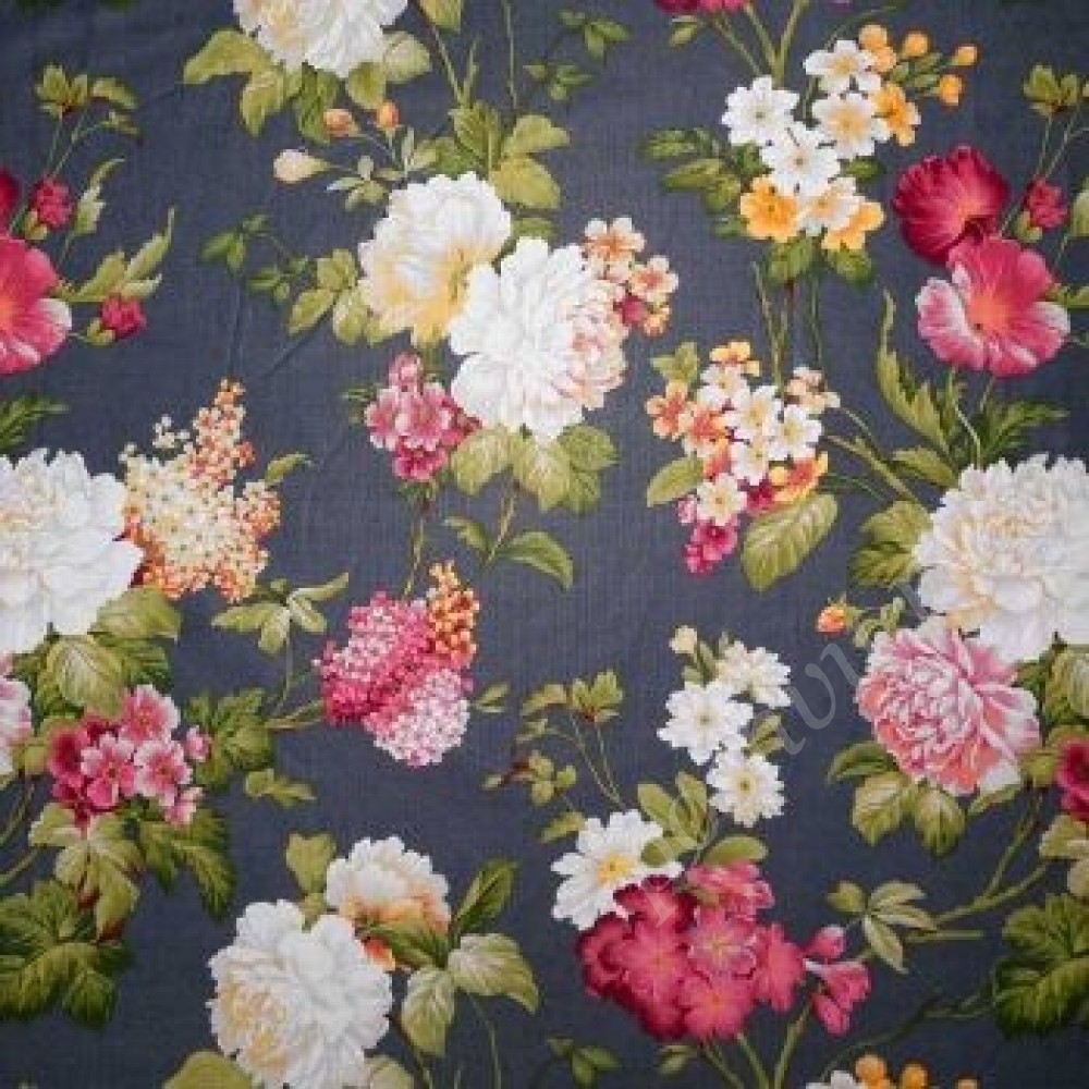 Портьерная ткань BLUE BEATIFIC FLOWER col. BLUE