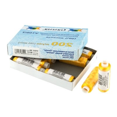 Нитки для вышивания "Gamma" V150/2 100\% вискоза 10 x 200 я 183 м №3312 голубой