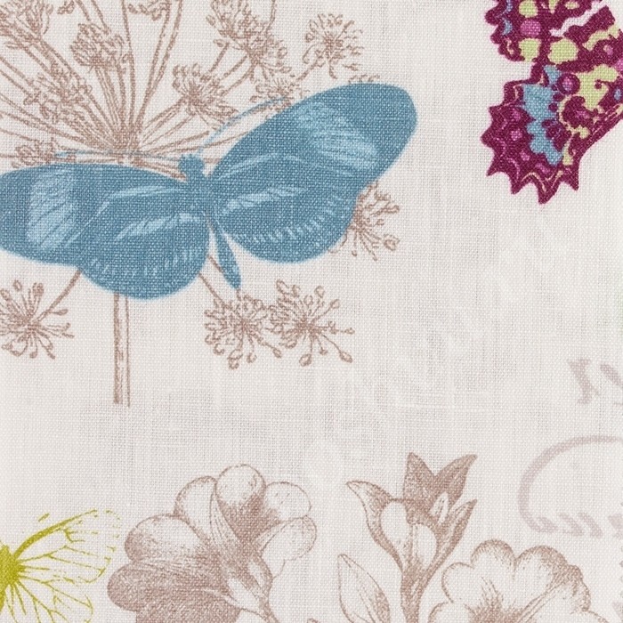 Ткань для штор портьерная, лён Butterfly Enduit 001 Blanc