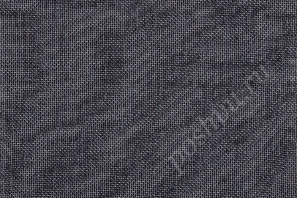 Ткань для штор портьерная, тюлевая, лён, полиэстер Ecoline 02 Charcoal