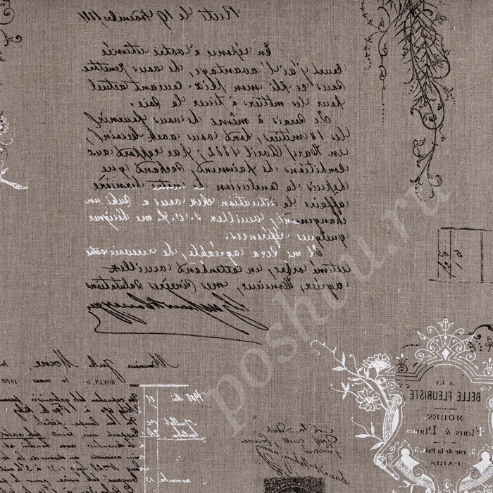 Ткань для штор портьерная, лён Manuscrit 001 Lin