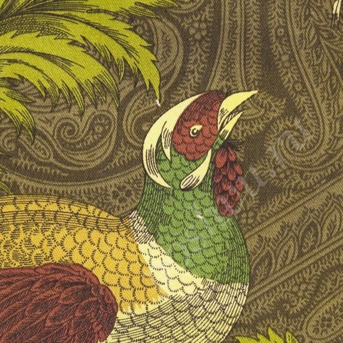 Ткань для штор портьерная, хлопок Pheasant Hunt Leather 001