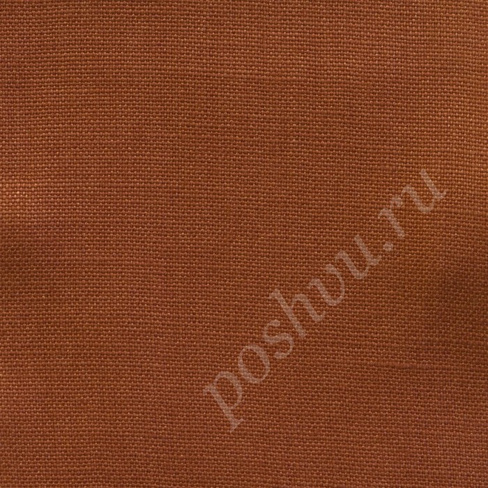 Ткань для штор портьерная, лён Slubby Linen Paprika 622