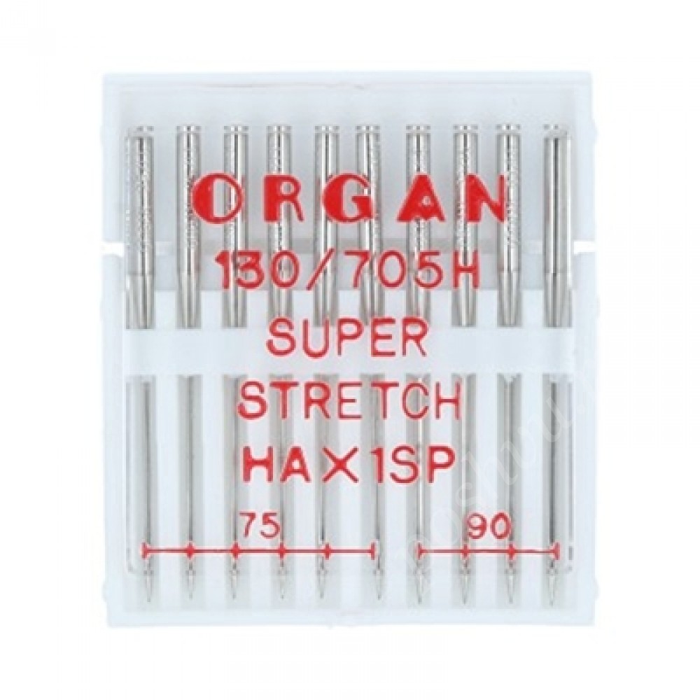 Иглы для быт.шв.мш."ORGAN" супер стрейч №75-№90 в пенале 10 шт