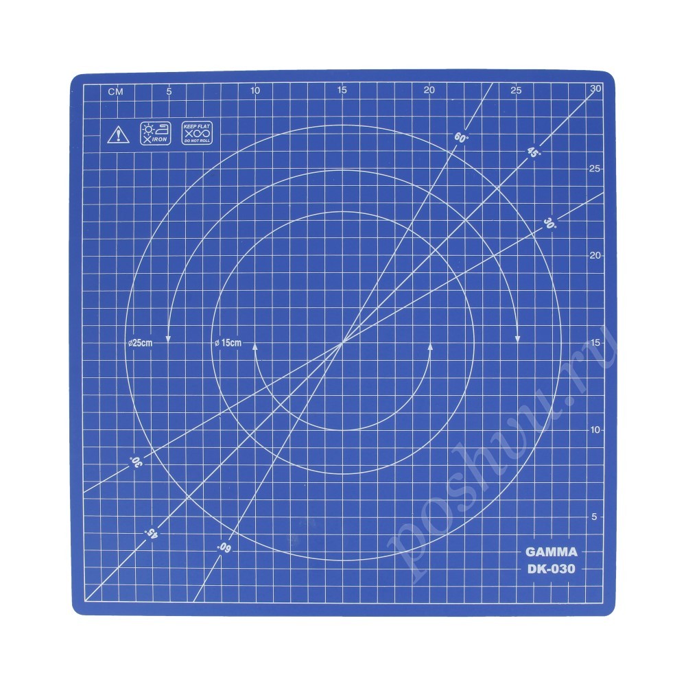 Вращающийся мат для кроя "Gamma" 30 x 30 см синий