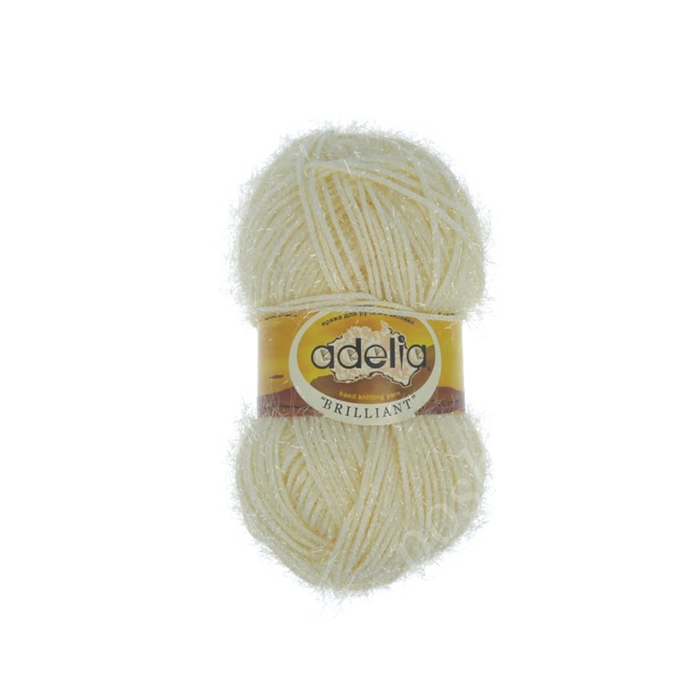 Пряжа ADELIA "BRILLIANT" 100% полиэстер 50 гр. 90 м. №18 молочный