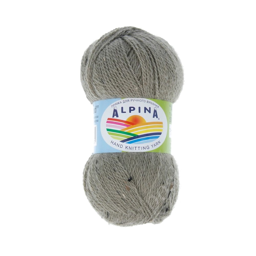 Пряжа ALPINA "ALPACA TWEED" 90% альпака, 7% акрил, 3% вискоза 50 гр., 300 м №07 хаки